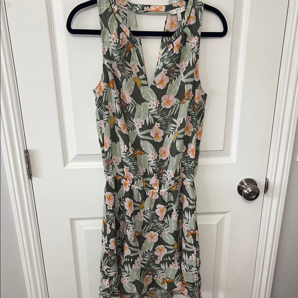 Joie Floral Green Sleeveless Dress